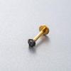 Colored Cubic Zirconia Inlaid Titanium Labret Stud (1.2*8mm) for Cartilage, Tragus, or Conch Piercing