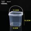 10 Stück Plastikeimer 500/1000 ml zur Aufbewahrung von Lebensmitteln Auslaufsicherer Verschluss-Eimer mit Deckel und Griff Transparenter Behälter-Kasten Transparenter Eimer