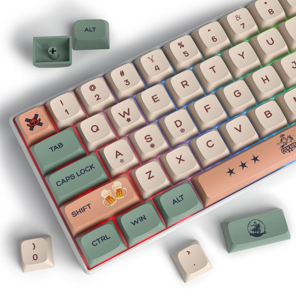 Set de Keycaps PBT cu 136 de taste, profil XDA, imprimare prin sublimare, keycaps personalizate drăguțe, layout US, compatibil cu switch-uri MX pentru tastaturi mecanice, Keycaps,