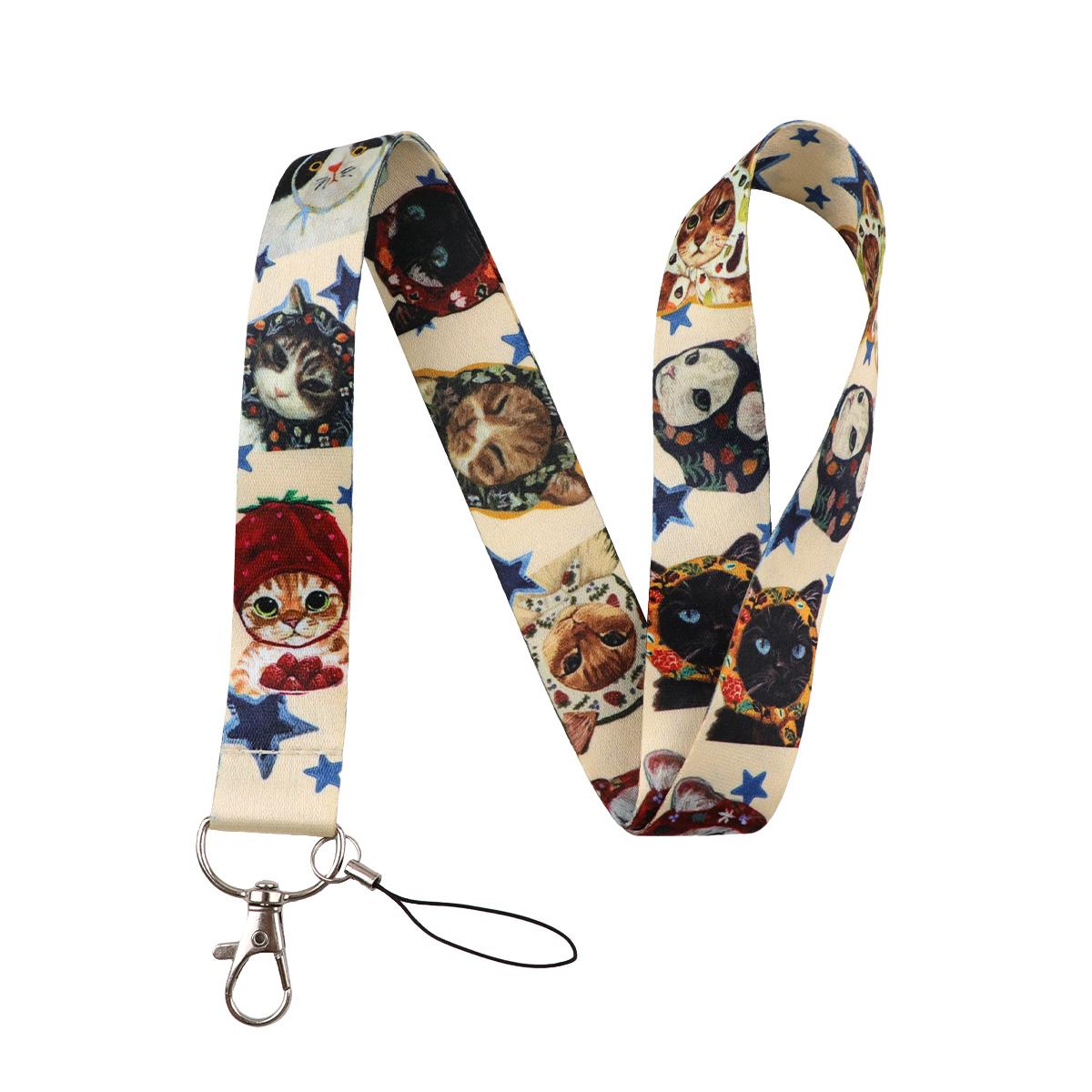 

Lovely Frog Animals Credential Holder Cute Raccoon Neck Strap Lanyards for Key ID Card Gym USB Badge Holder Keyring Accessories