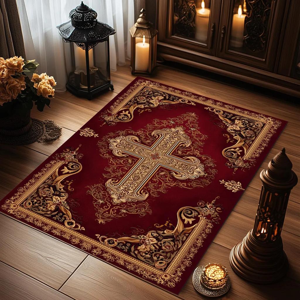 Christlicher Gebetsteppich Traditioneller Abstrakter Teppich Heimdeko Teppich Moderner Beliebter Teppich