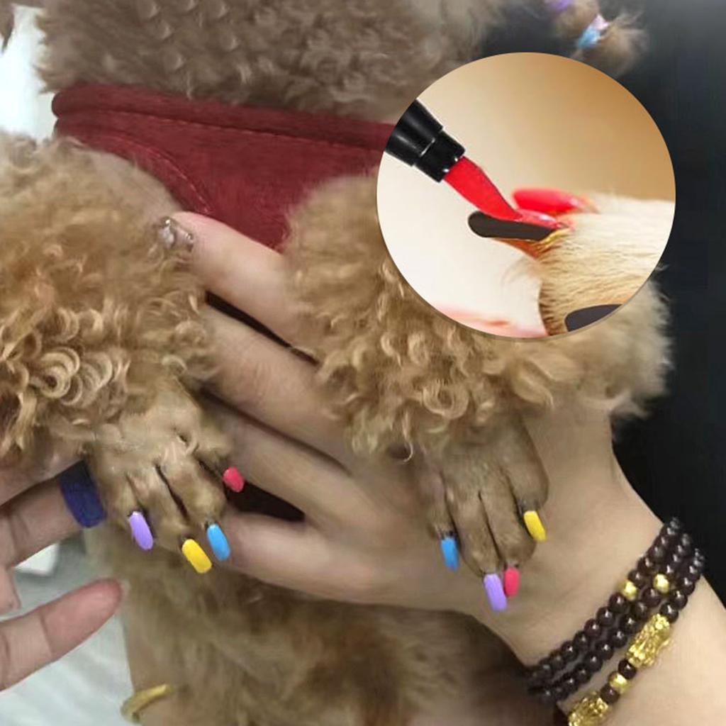 12Pcs Dog Nail Polish 12 Colors Pet Nail Polish Pen Set Quick Drying Water-Based Dog Cat Nail Polish Easy To Remove