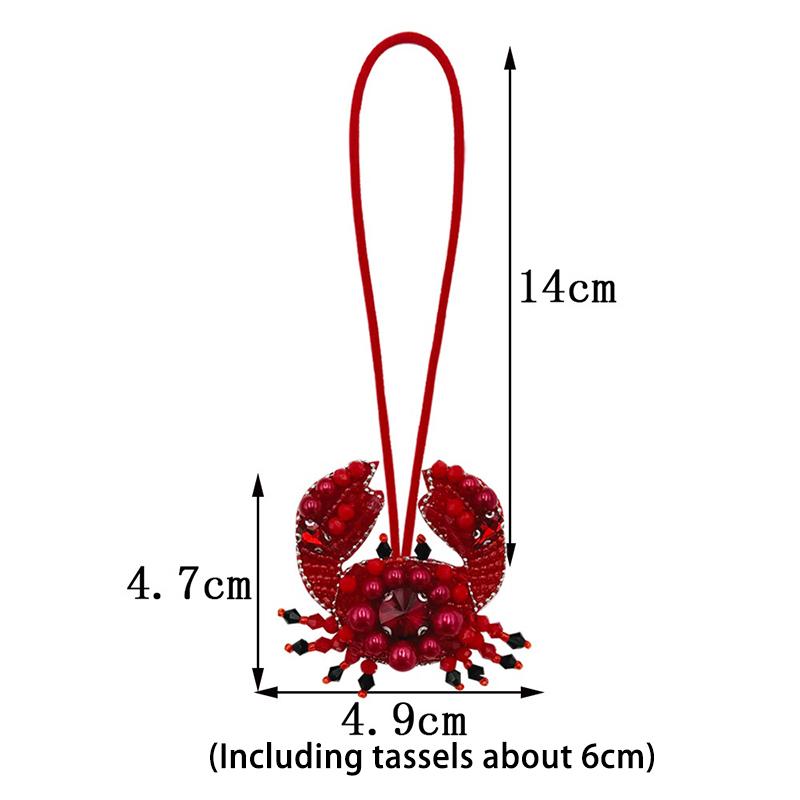 Crayfish  Beaded Bag Pendant Crab Bag Accessories Cute Creative Bag Decorative Chain Lanyard