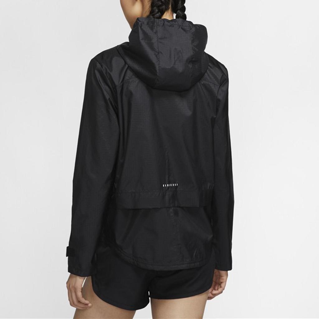 Nike Chaqueta esencial con capucha para correr para mujer Tops Negro CU3218-010