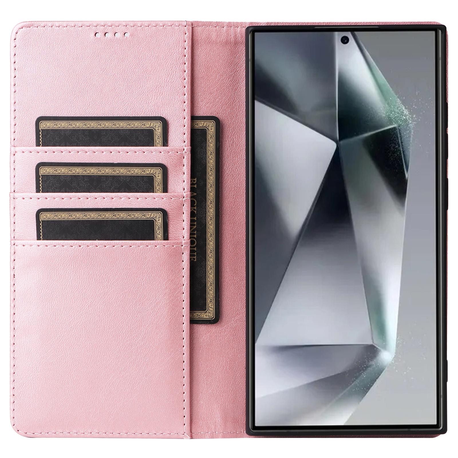 

For Samsung Galaxy S24 Ultra Case RFID Blocking Wallet Leather Phone Cover Black