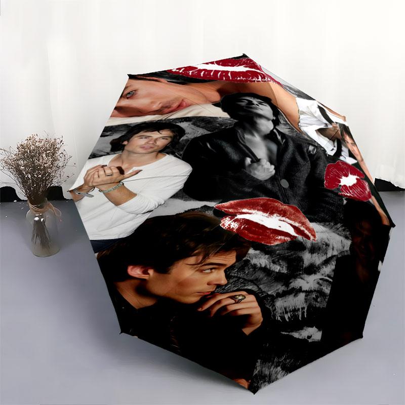 1 PC Automatic Folding Umbrella - The Vampire Pattern, Portable & Foldable Design with 8 Ribs, Christmas Birthday Gifts