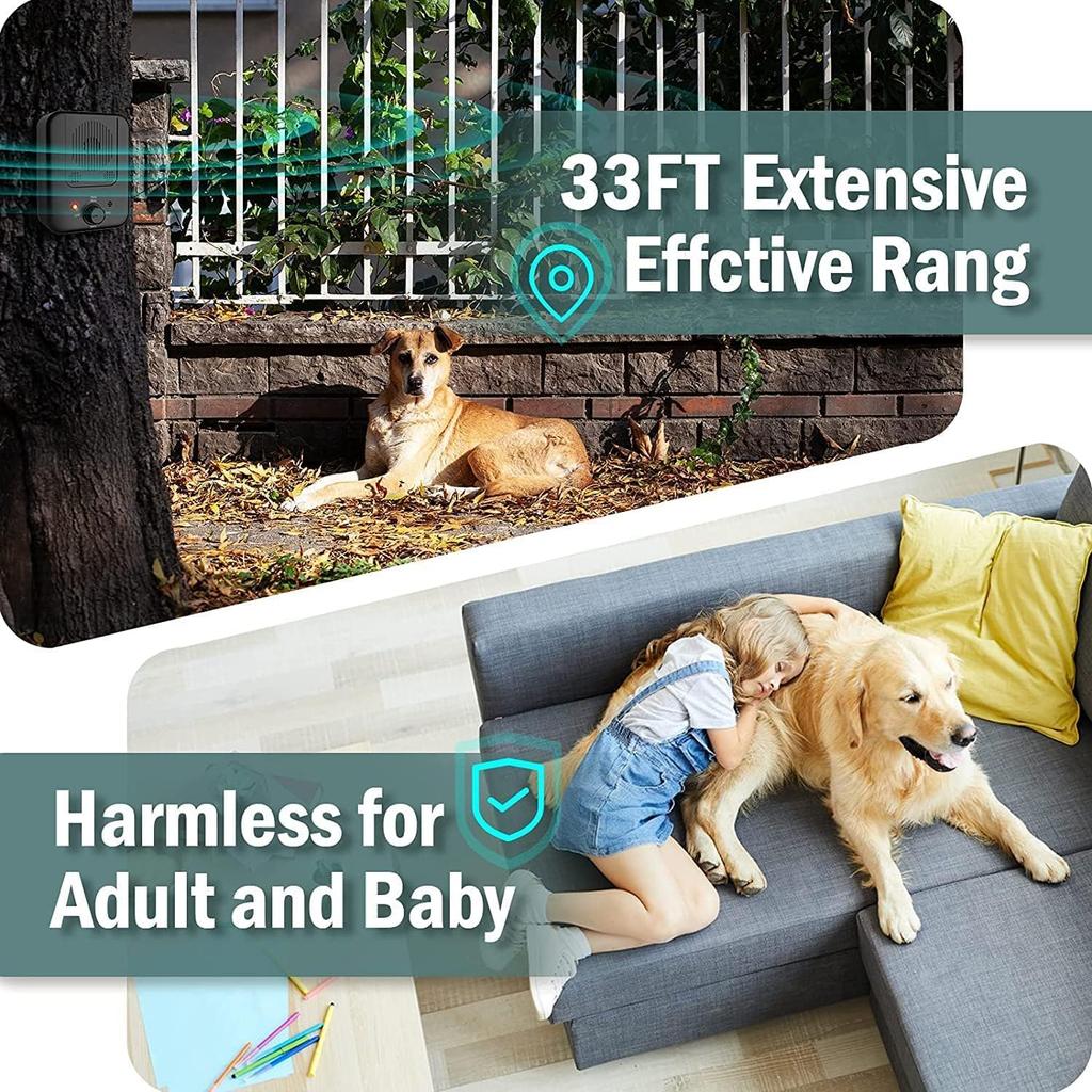 Anti Barking Device for Dogs, 3 Modes Dog Barking Control device, 33FT Waterproof Dog Barking Deterrent Device, Rechargeable Stop Dog Barking Device