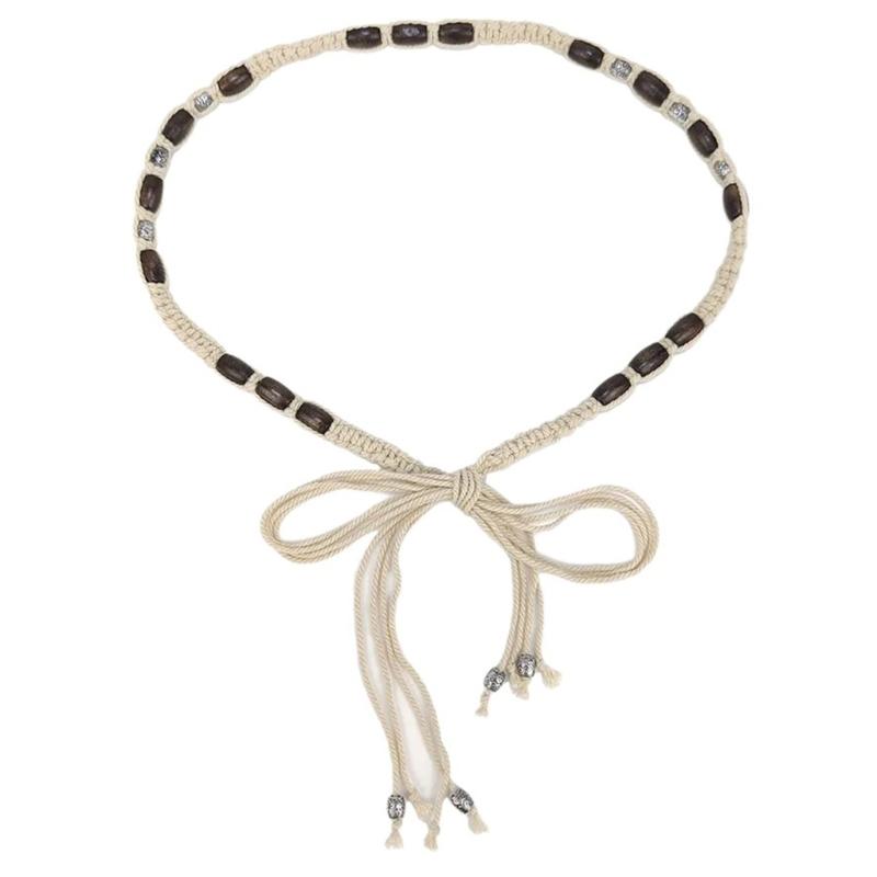

Hot Girl Sexy Waistband Ethnic Cowboy Style Tie Belt with Woven Beads Sexy Country Girls Waistband