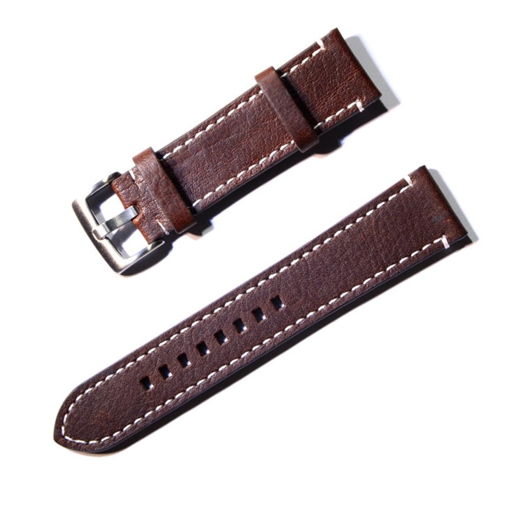 Men Simple Leather Bracelet Solid Color Replacement Watchband Strap