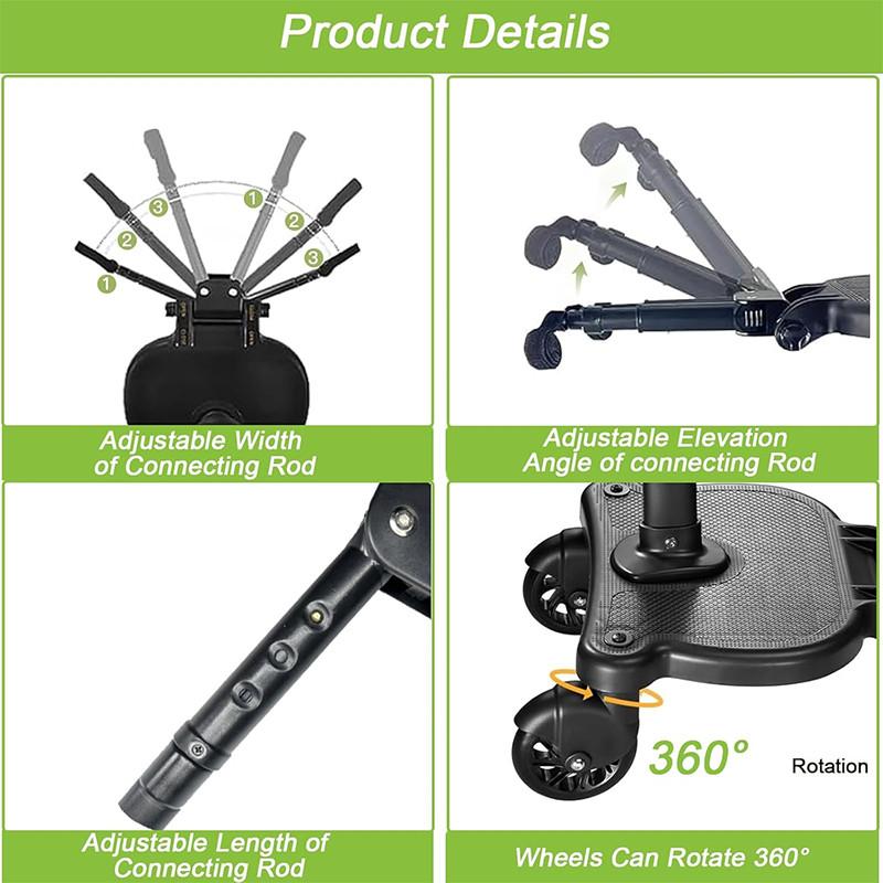 40KG Erweiterter Kinder-Stehpedal Kinder-Zusatzpedal-Adapter Trittbrett Kinderwagen-Board Kinderwagen-Verbinder