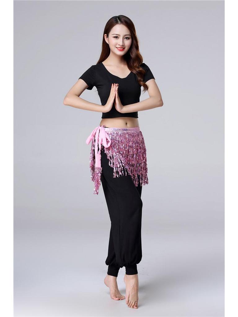 Halloween Belly Dance Costume with Sequin Tassels and Hip Scarf Waist Chain