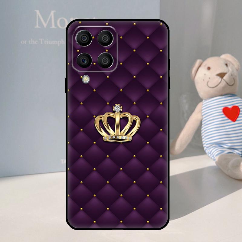Quilted Texture Sofa Pattern Crown For Samsung Galaxy M21 M11 M31 M13 M33 M35 M53 M55 M15 M14 M34 M54 M12 M32 M52 M06 M16 Case