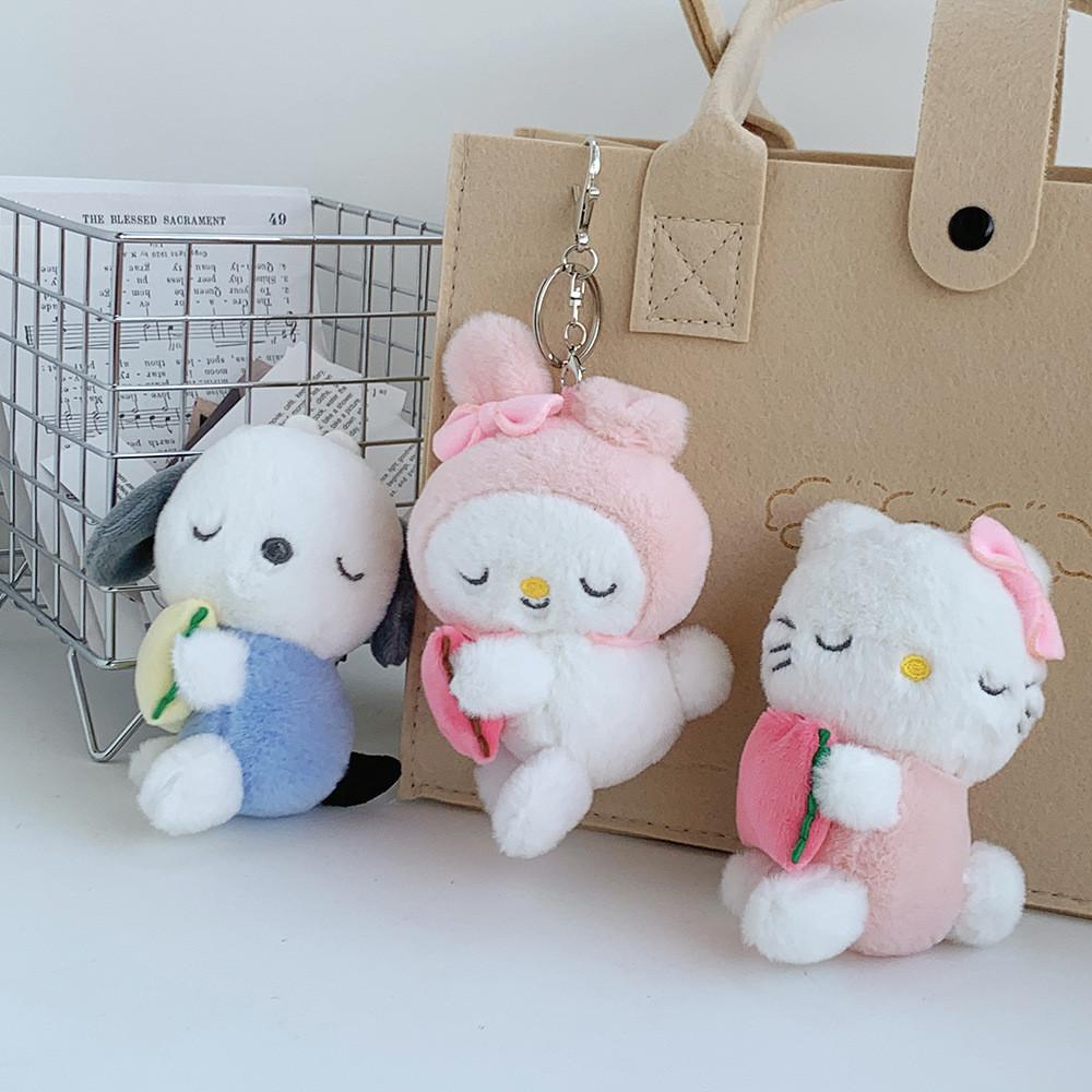 Adorable Cartoon Animal Plush Keychain Doll For Students Gift In Various Colors