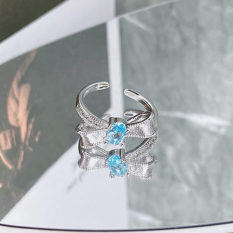 [Rymowany Cień Jedwabnego Węzła] Seria Kokard Zir*****Pierścień Pióra Pierścień Luksusowy Niszowy Prosta Osobowość Pierścień Kobieta