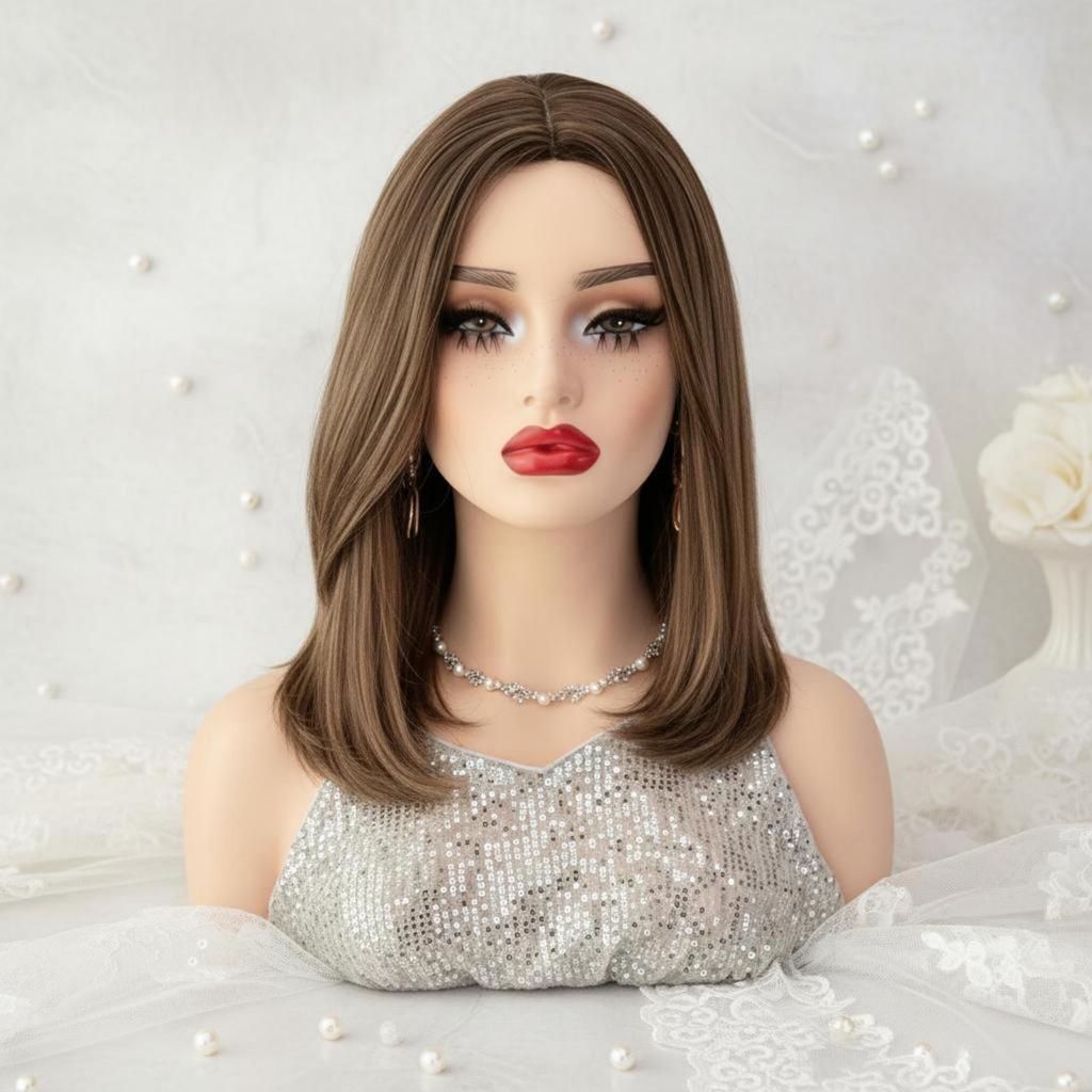Mannequin Head with Shoulders SkinTone Finish Female Solid Construction Photography