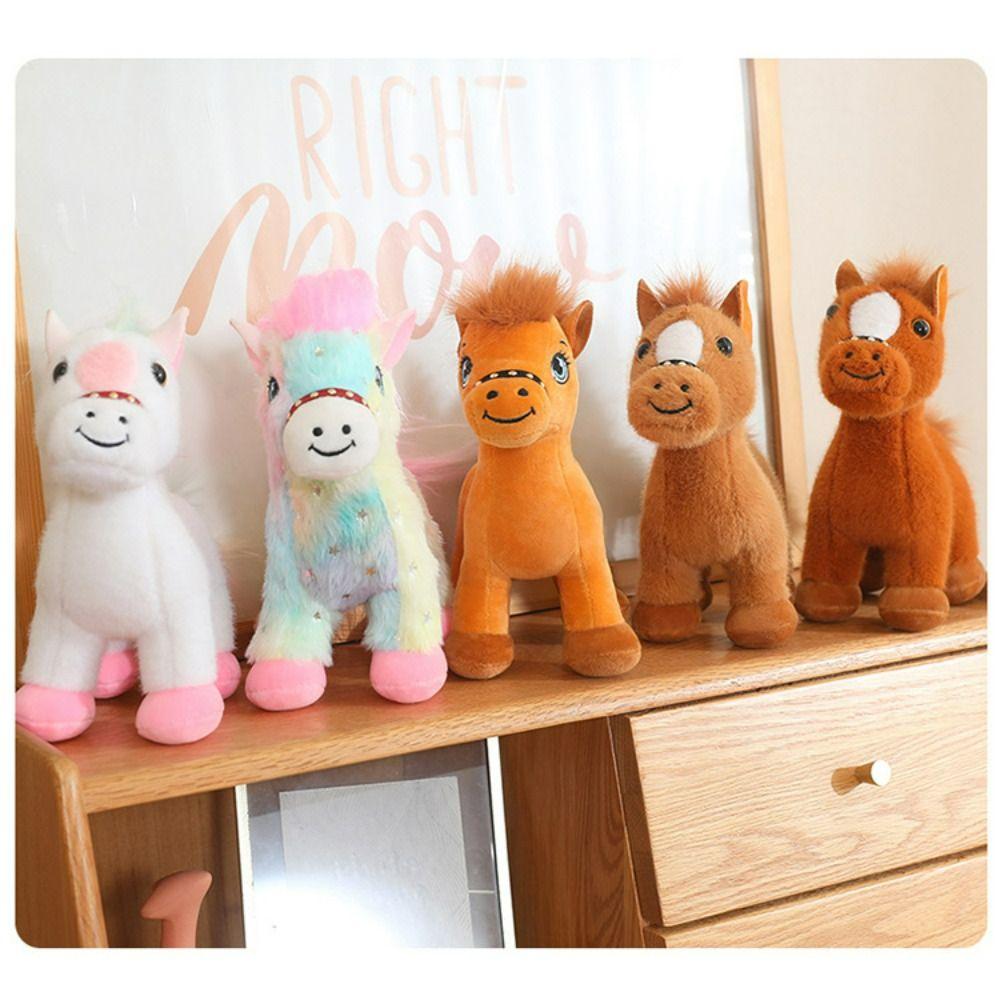 20cm Little Foal Plush Toys Doll Collectibles Fluffy Standing Little Horse  Toy