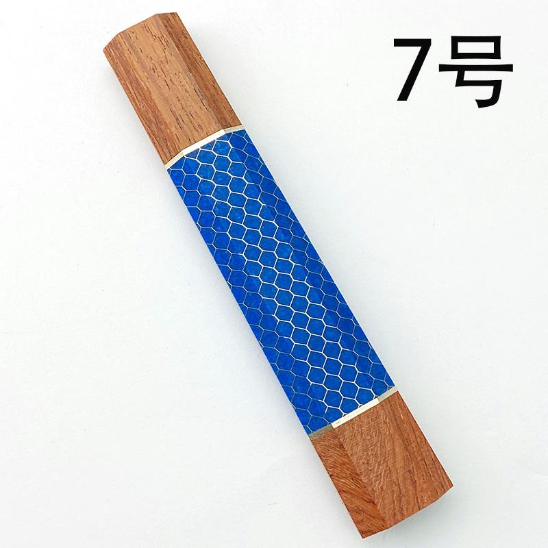 

5 кольорів Маленькі розміри Смола Дерево МАХОГОНІ Зміїна шкіра Стільниковий візерунок Японський стиль Восьмикутні Дерев яні Кухонні Руків я для Фруктових Ножів Зроби сам No. 7