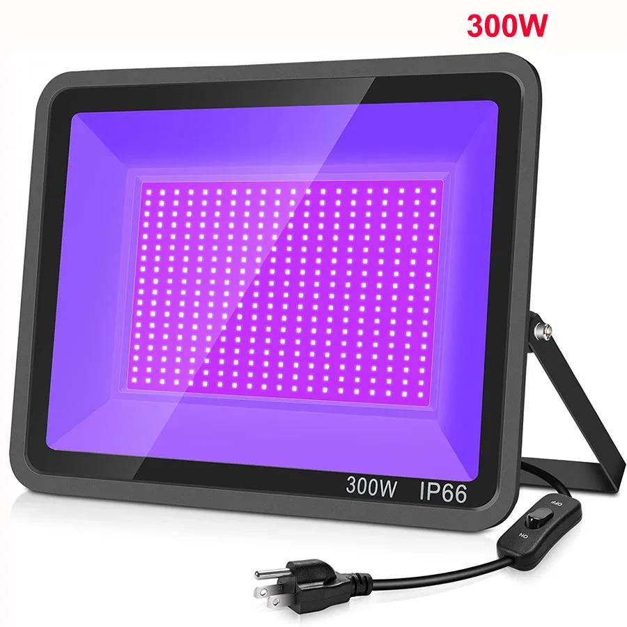 High Power 400W LED UV Black Light 100W 200W 300W UV Flood Light Outdoor 395nm LED UV Blacklight Floodlight for Glow Party Decor