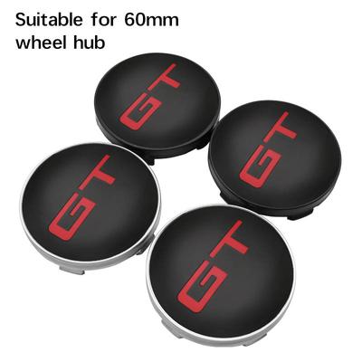 4 st Biltillbehör 56/60mm GT-logotyp Fälgkåpor Navkåpor Märke Klistermärke Styling Dekal För Peugeot 206 Ford Focus Mk2 Mini Cooper Optima