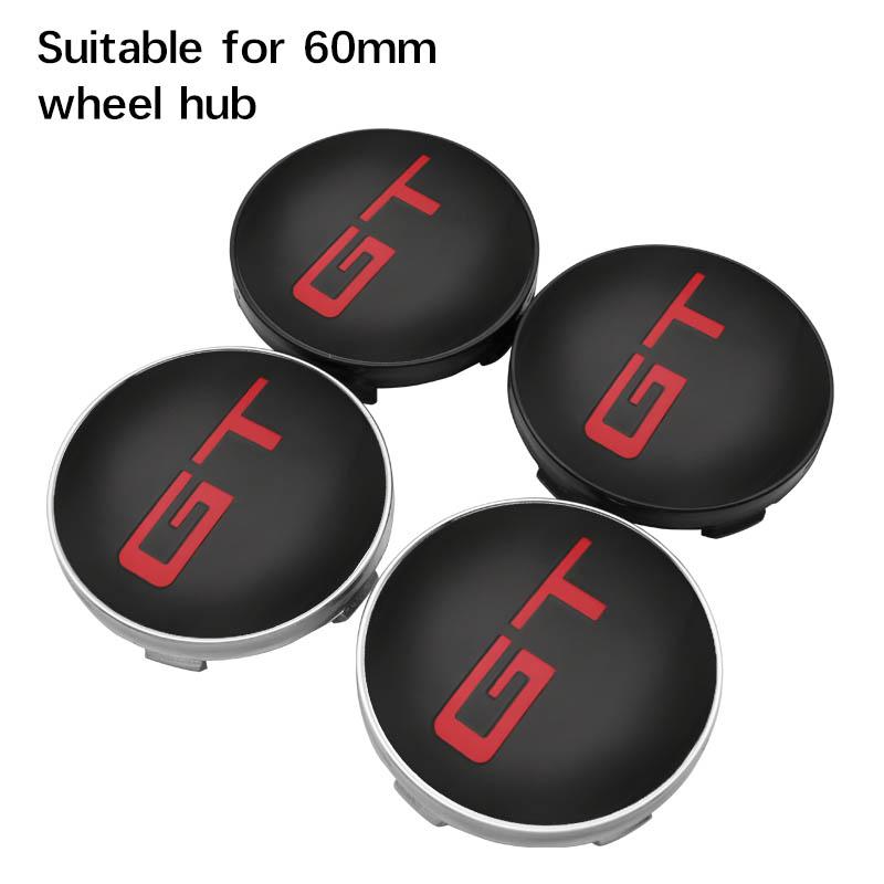 AACF1 4Pcs Car 56/60mm GT Logo Wheel Center Hub Caps Badge Sticker Styling Decal For Peugeot 206 Ford Focus Mk2 Mini Cooper Kia Optima