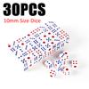 20/30/60PCS 10mm Size Dice White Background Red Blue Dots Dices Game Props Suitable for Party Gathering Entertainment Supply ZYF