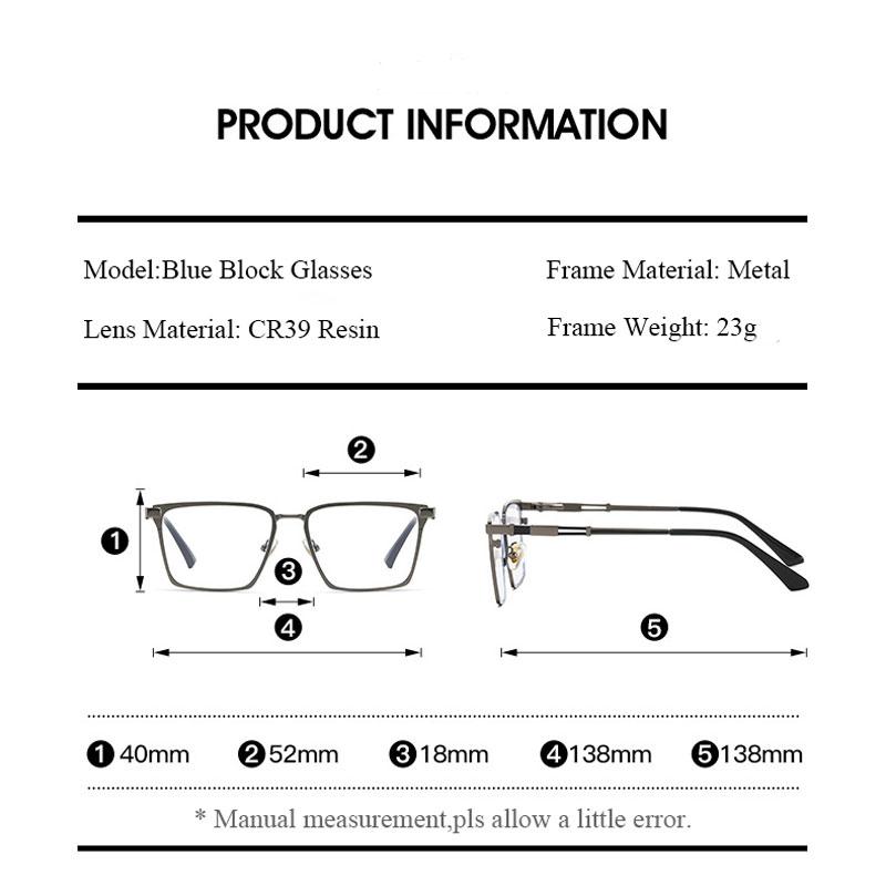 Business Anti Blue Rays Vision Glasses Men -6.00