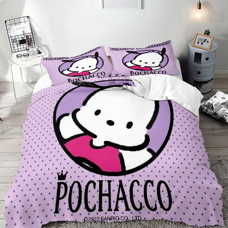 Pochacco Colorful Bedding Sets 3D Print Comforter Cover Bed Cover Duvet Cover Pillow Case 2-3 Pieces Sets Kids Adult Size