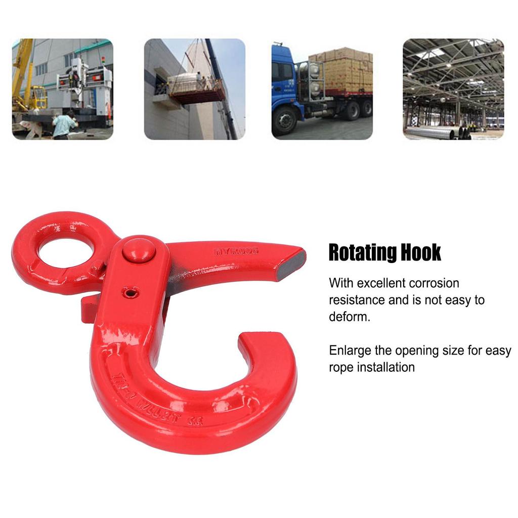 Crane Hook G80 Slip Hook Safty Lock Slip Hook Safty Lock Eye‑Type Self‑Locking Rotation Lifting Rigging Towing Hooks G80 2T