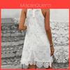 Summer Polyester Sleeveless Shoulder A Line Dress For Women