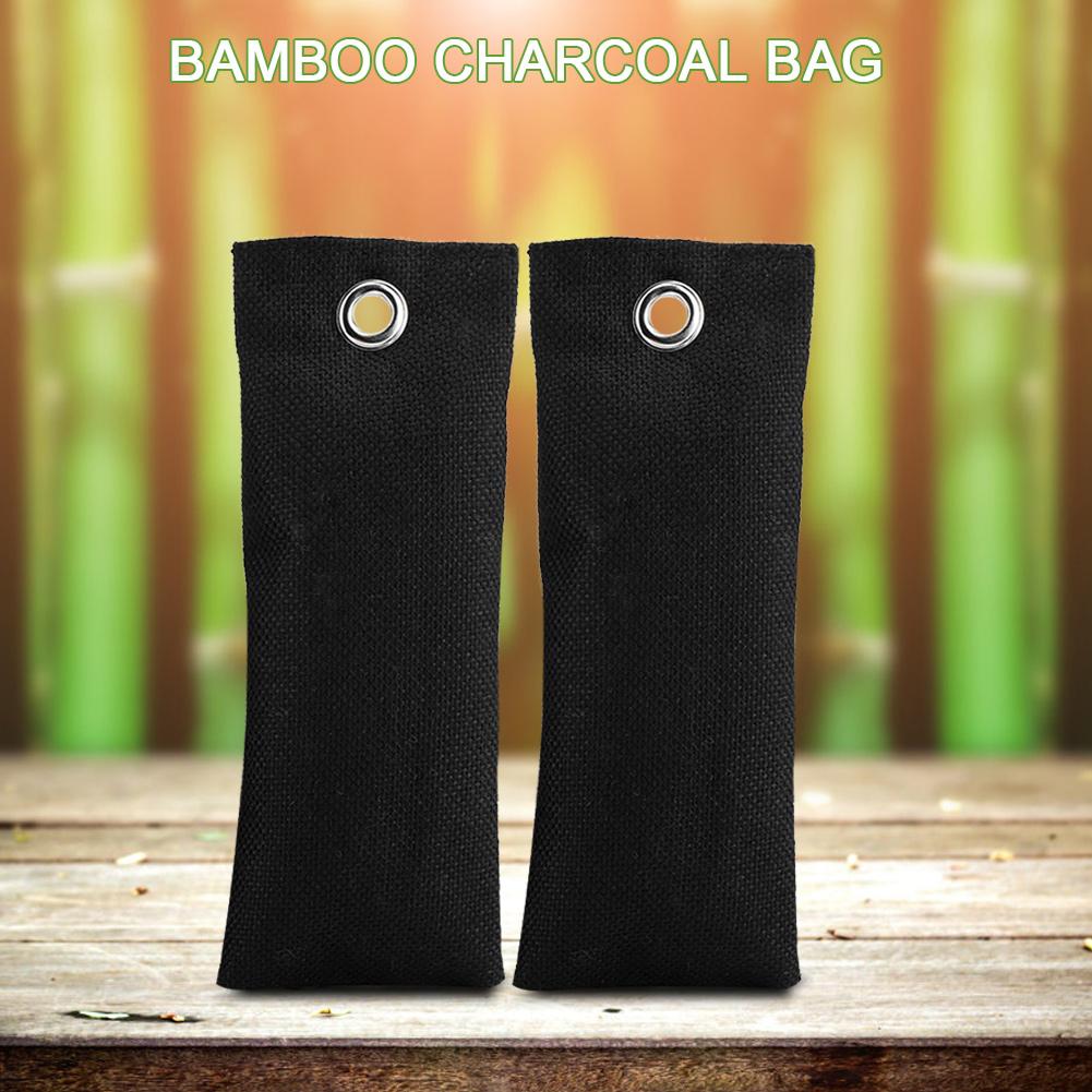 2Bags Bamboo Charcoal Home Car Purifier Activated Carbon Shoes Deodorant Bag(Black)