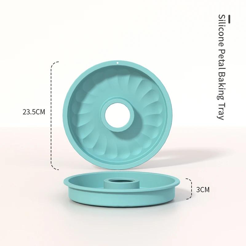 Silikon-Kuchenform in 3D-Form, DIY-Gebäck-Backwerkzeuge für Kuchenformen, Küche, geriffelte Rohrform, Backgeschirr, Kuchendekorationswerkzeug, Backwerkzeug YH803-130g blue