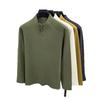 2026 Mens Casual Stand Collar Solid Color Long Sleeve Sweatshirt Versatile Trendy Top