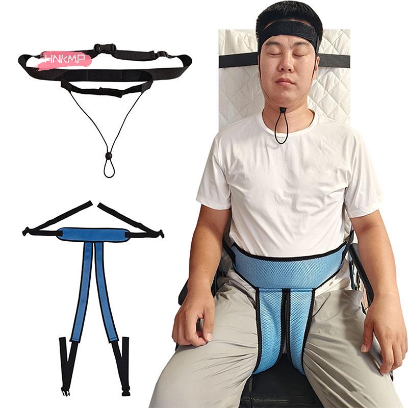 Adjustable Anti-Fall Wheelchair Seat Belt with Quick Release Straps Waist & Head Restraints for Elderly Patient Care