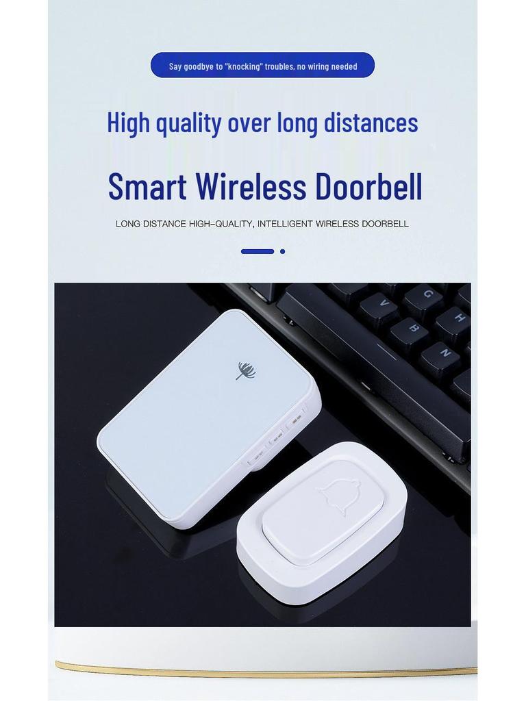 Sonnette de porte sans fil intelligente auto-alimentée pour maisons - Idéale pour les personnes âgées et les femmes enceintes