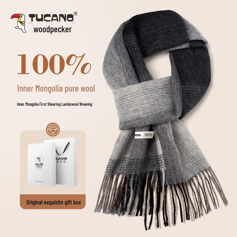 TUCANO Men's 100% Pure Wool Winter Scarf