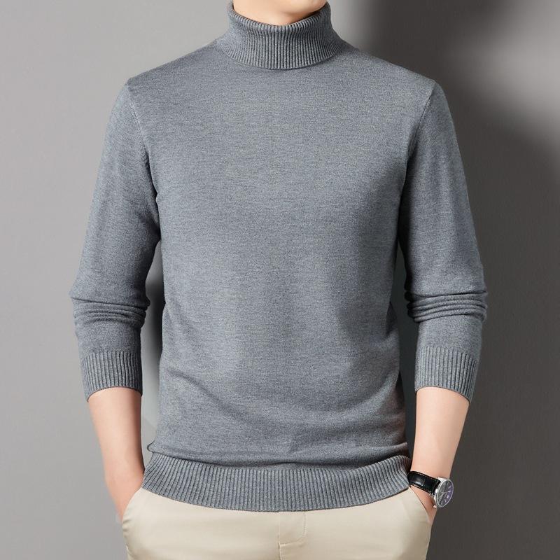Neuer Stehkragen-Pullover für Herren, Strickpullover, Winter-Halb-Stehkragen-Bottom-Shirt mit langen Ärmeln, trendig, lässig