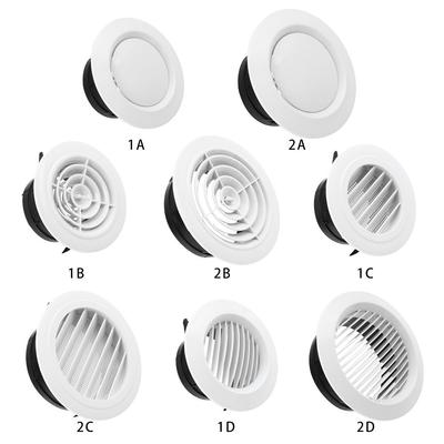 Adjustable Air Ventilation Cover Round Ducting Ceiling Wall Hole Abs Air Vent Grille Louver Kitchen Bath Air Outlet Fresh System