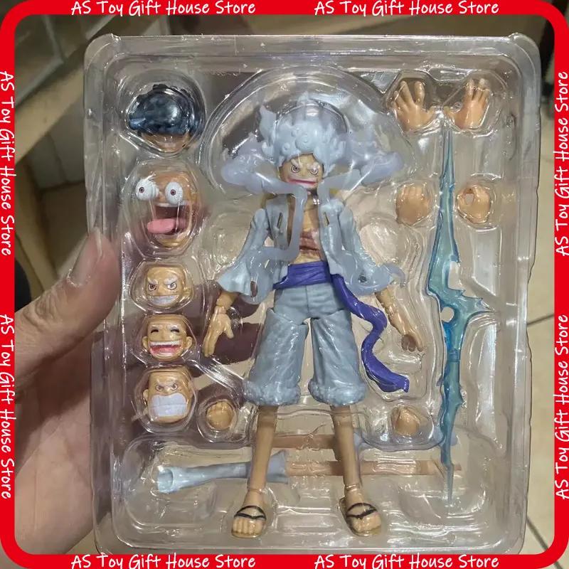 One Piece Monkey D Luffy Gear 5 Sun God Nika Super Movable Action Figure Interchangeable Faces Multiple Accessories Anime Decor