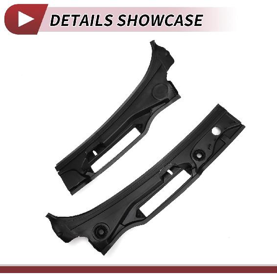 1 Pcs Windshield Wiper Cowl Cover for BMW 335i 2007-2013 Windshield Cowl Replacement No.51717161033 Black Plastic