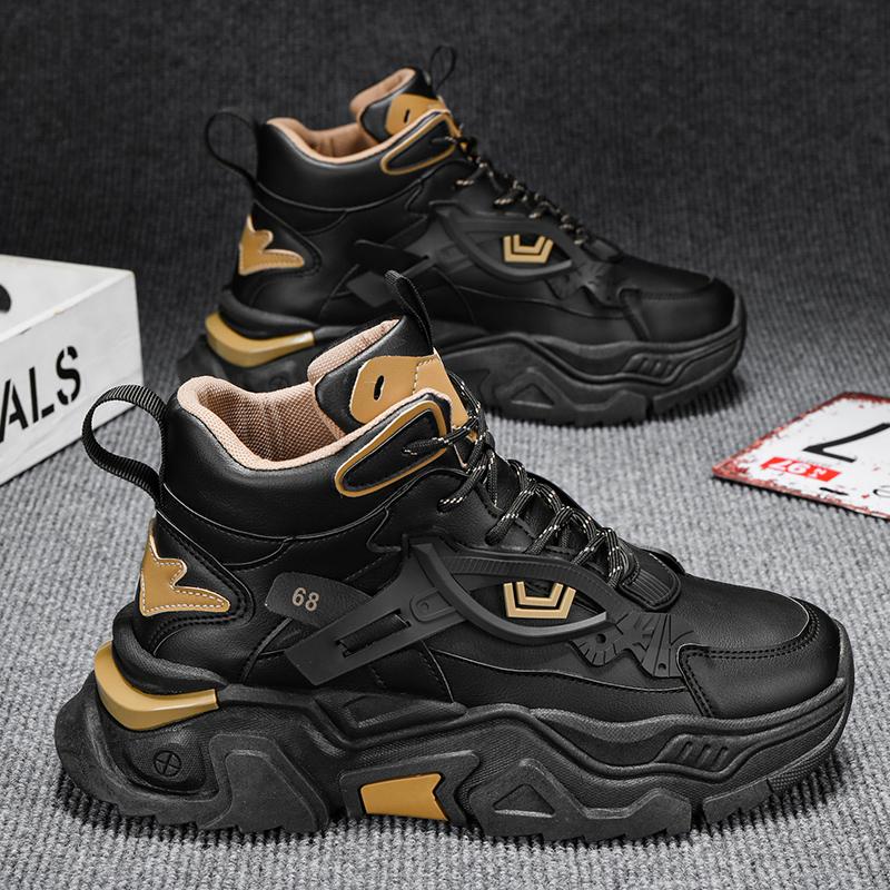 New Men's Fashion Casual High Top Sports Shoes Students Thick Sole Comfortable Sneakers Boys Male Classic Breathable Basketball Shoes