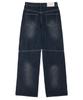 DECET Pached Rivet Wide Jeans Dcpt050Dbluea