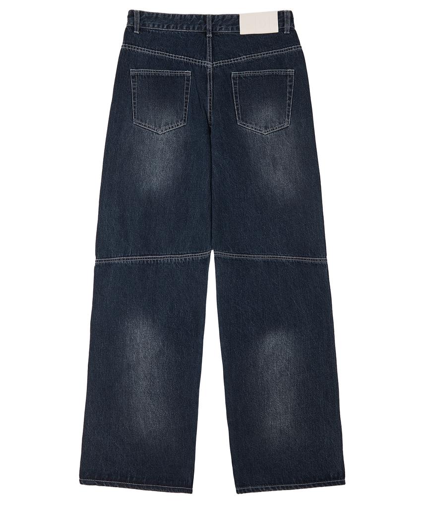DECET Pached Rivet Wide Jeans Dcpt050Dbluea