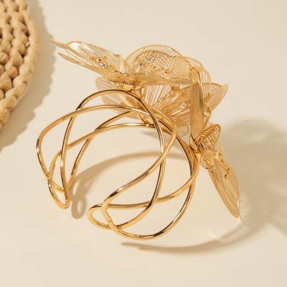 Geometric Hollow Bracelet Irregular Floral Bangle Opening Bracelet Wedding Party Accessories