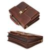 Fashion Retro large capacity leather mens briefcase top layer leather laptop bag crazy horse skin 15 inch computer Messenger bag