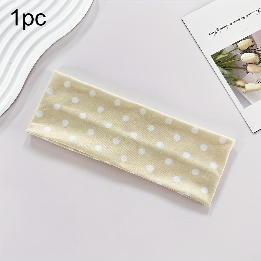 1pc Women's Stylish Polka Dot Headband Sweat-Wicking Workout Hairband Secure Fit For Yoga Running Gym Travel Casual Wear
