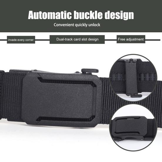 Versatile Ratchet Belt with Adjustable Security Buckle Double-Layer Reinforced Nylon Webbing Reinforced Men Belt