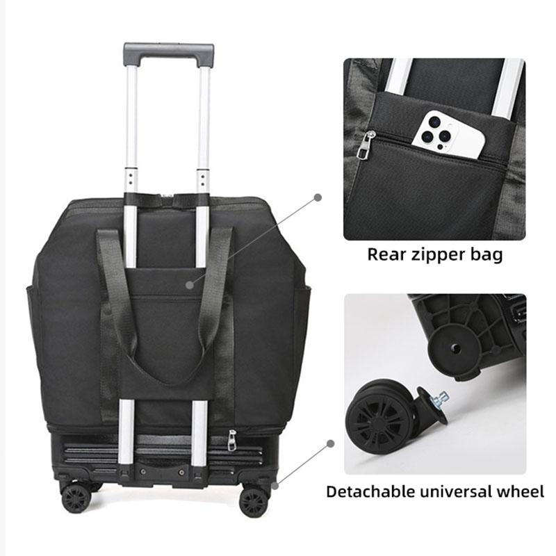 New Trolley Bag Detachable Universal Wheel Luggage Folding Storage Boarding Bag Expandable Suitcase Check-in Bag