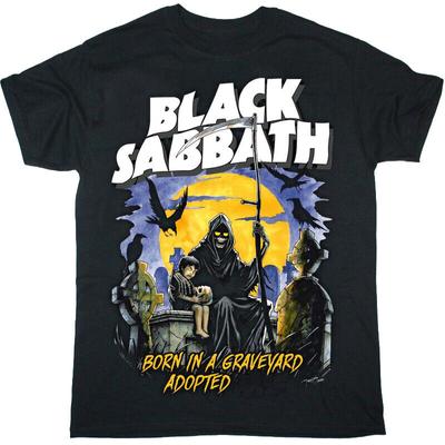 Camiseta unisex Black Sabbath nacido en un cementerio negro