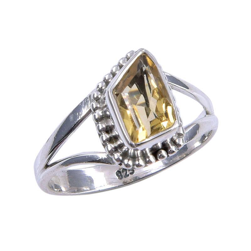 Natural Citrine Gemstone Handmade 925 Sterling Silver Jewelry Ring Size 7.5 z4m83