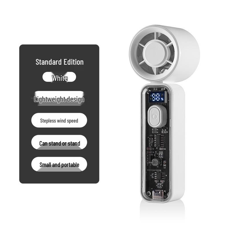 High-Speed Portable USB Mini Fan with Digital Display - Silent, Strong Wind, Compact Cooling Solution 1200mAh